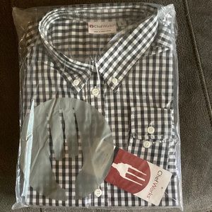 Chef works large gingham work shirt